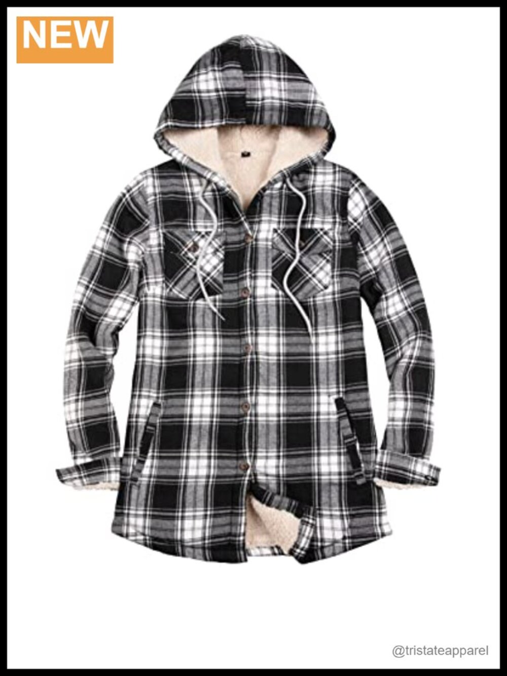 Sherpa Lined Plaid Flannel Jacket Hood Women's Button Down